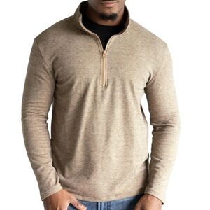 Hallstatt Tan Quarter Zip Men's Pullover Sweater Sz M
